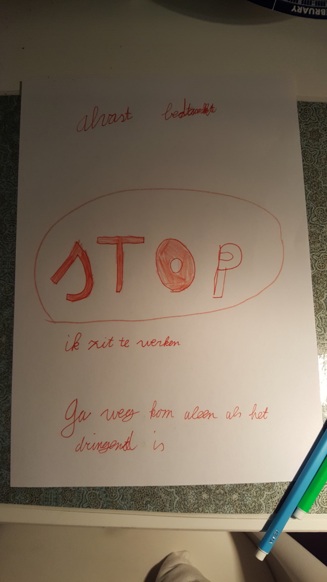 Niet storen poster door Emma Verhoeven